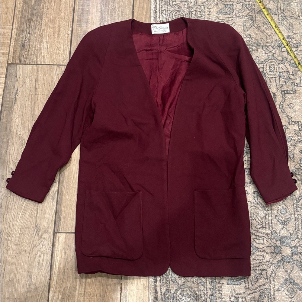 Vintage Paul Stanley 100% Wool Deep Red Women's Blazer